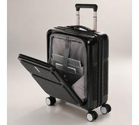 Aerolite FLX Front Opening Cabin Suitcase 55x40x20/23cm Expandable Carry On Luggage with Laptop Compartment, USB Charging, TSA Lock & Silent Wheels -