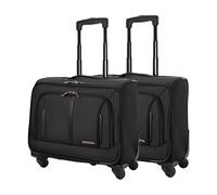 Aerolite Rolling Padded Laptop Case Bag 4 Wheels - Fits up to 15.6", Overnight Trolley Business Hand Cabin Luggage Case easyJet Plus/Flexi/Up Front/Extra Legroom, British Airways & Jet2 Approved Black