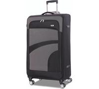 Aerolite Large 30in Lightweight 8 Wheel Eco Friendly Travel Checked Check in Hold Luggage Suitcase with TSA Lock Black Grey