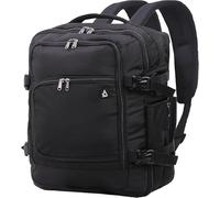 Aerolite Large Breathable Padded School Work Business Travel Backpack Rucksack Bag 37L with 10.1" Tablet Pocket Stationery Pocket, USB Charger Port & Drinks Holder, Black