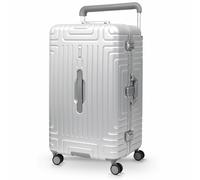 Aerolite Large Premium Hybrid Check in Checked Hold Travel Luggage Suitcase Trunk with 4 + 1 Silent Wheels, Aluminium & Polypropylene Hard Shell, Waterproof Pocket, Divider Panels & TSA Lock, Silver