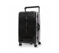 Aerolite Large Premium Hybrid Check in Checked Hold Travel Luggage Suitcase Trunk with 4 + 1 Silent Wheels, Aluminium & Polycarbonate Hard Shell, Waterproof Pocket, Divider Panels & TSA Lock, Black