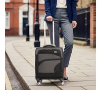 Aerolite Lightweight 4 Wheel Carry On Hand Cabin Luggage Suitcase Black Grey for British Airways Ryanair (Priority) easyJet (Plus/Flexi) & Many More