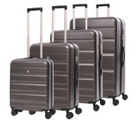 Aerolite Lightweight ABS Hard Shell 4 Wheel Spinner 3 Piece Travel Luggage Suitcase Set, Cabin + Medium + Large + Extra Large(Charcoal)