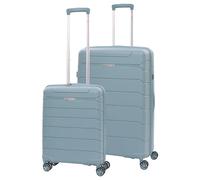 Aerolite Lightweight Polypropylene Hard Shell 4 Wheel Spinner 2 Piece Travel Luggage Suitcase Set, Cabin + Large (Sage)