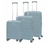 Aerolite Lightweight Polypropylene Hard Shell 4 Wheel Spinner 3 Piece Travel Luggage Suitcase Set, Cabin + Medium + Large (Sage, Cabin/M/L Set)