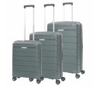Aerolite Lightweight Polypropylene Hard Shell 4 Wheel Spinner 3 Piece Travel Luggage Suitcase Set, Cabin + Medium + Large (Green, Cabin/M/L Set)