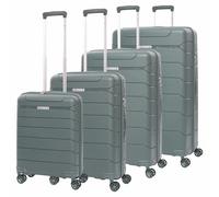 Aerolite Lightweight Polypropylene Hard Shell 4 Wheel Spinner 4 Piece Travel Luggage Suitcase Set, Cabin + Medium + Large + Extra Large (Green)