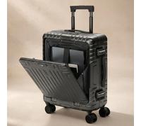 Aerolite M-Lite Aluminium Frame Cabin Suitcase 55x40x20cm, Hinomoto STOP Wheels, Zippeless TSA Latch Lock, Front Laptop Compartment, 15 Year Warranty