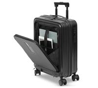 Aerolite M-Lite Premium 55x40x23cm Cabin Suitcase - 15.6in Laptop Pocket, USB Charger Port, TSA Lock, Polypropylene Hard Shell, Silent Wheels with Brake, Travel Carry-On Hand Luggage 55x40x23 Black