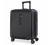 Aerolite M-Lite Premium 56x45x25cm Cabin Suitcase for Easyjet, British Airways & Jet2, USB Charger Port, TSA Lock, Polypropylene Hard Shell, Silent Wheels, Travel Carry-On Hand Luggage Black 56x45x25