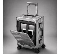Aerolite M-Lite Premium Full Aluminium Cabin Suitcase with Front Laptop Compartment, Zipperless TSA Locks, USB Charging, Bottle Holder & 15-Year Warra