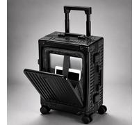 Aerolite M-Lite Premium Full Aluminium Cabin Suitcase with Front Laptop Compartment, Zipperless TSA Locks, USB Charging, Bottle Holder & 15-Year Warra