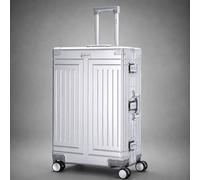 Aerolite M-Lite Premium Full Aluminium Large Suitcase, Zipperless TSA Locks, SILVADUR™ Antimicrobial Interior, 360° Spinner Wheels, Checked Luggage, 1