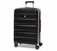 Aerolite Medium 24in 67L Lightweight ABS Hard Shell 4 Wheel Spinner Travel Hold Checked Check in Luggage Suitcase (Black, M 24in)