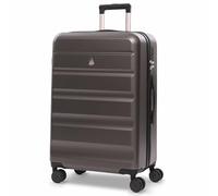 Aerolite Medium 24in 67L Lightweight ABS Hard Shell 4 Wheel Spinner Travel Hold Checked Check in Luggage Suitcase (Charcoal, M 24in)