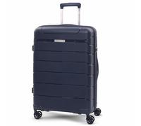 Aerolite Medium 24in 67L Premium Lightweight Polypropylene Hard Shell 4 Wheel Spinner Travel Hold Checked Check in Luggage Suitcase (Navy)