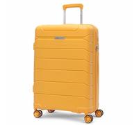 Aerolite Medium 24in 67L Premium Lightweight Polypropylene Hard Shell 4 Wheel Spinner Travel Hold Checked Check in Luggage Suitcase (Mango)