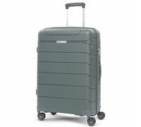 Aerolite Medium 24in 67L Premium Lightweight Polypropylene Hard Shell 4 Wheel Spinner Travel Hold Checked Check in Luggage Suitcase (Green)