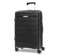 Aerolite Medium 24in 67L Premium Lightweight Polypropylene Hard Shell 4 Wheel Spinner Travel Hold Checked Check in Luggage Suitcase (Black)