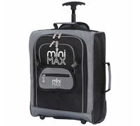 Aerolite MiniMAX 20L Wizz Air 40x30x20 Maximum Size Cabin Hand Luggage Under Seat Trolley Backpack Carry On Cabin Hand Luggage Bag 2 Wheel (Black)