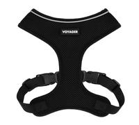 Aerolite No Pull Mesh Dog Harness with Lightweight, Soft, Breathable Chest Coverage, Reflective Stitching, and Adjustable Straps for Walking, Running, Training, Heavy Duty and Durable - Black, XS