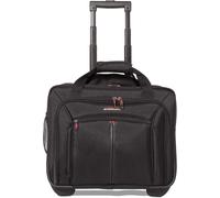 Aerolite Padded Laptop Roller Case 15.6in Business Cabin Bag 2 Wheels in Black Aerolite Black Cabin