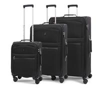 Aerolite Premium 3 Piece Expandable Travel Luggage Set - Cabin, 28” Large & 32” Extra Large Suitcases with TSA Lock & Spinner Wheels (Black)