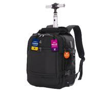 Aerolite Premium 40x30x20 Ryanair & Wizz Air 2 Wheel Trolley Backpack Bag | Maximum Size Flight Rucksack with 2 Wheels & USB Charger Port , Travel Carry On Cabin Hand Luggage Suitcase Bags , Black