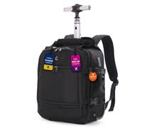 Aerolite Premium 40x30x20 Ryanair & Wizz Air Maximum Size Trolley Backpack Bag with 2 Wheels Travel Carry On Flight Rucksack Cabin Hand Luggage Bags Suitcase Black