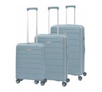 Aerolite Premium Hard Shell Polypropylene Travel Suitcase Luggage Set 4 Wheels in Duck Egg Blue | Size: 4 Pack Aerolite Duck Egg Blue 4 Pack