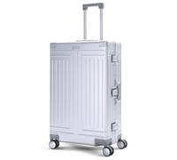 Aerolite Premium Large Aluminium Hold Checked Check in Luggage Suitcase | 28 Inch Zipperless TSA Locks, Waterproof Pocket, 28in 90L Metal Hard Shell Check-In Luggage Silver