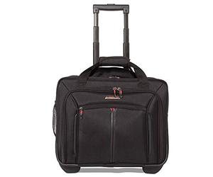 Aerolite Premium Padded Business Laptop Roller Case with 2 Wheels Approved for Ryanair Priority Boarding, Easyjet Plus, BA and More Airlines. Fits up to 15.6 Inch Laptops (Black)