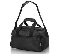Aerolite Premium Ryanair 40x20x25cm Under Seat Cabin Bags Maximum Size Foldable Carry On Small Lightweight Holdall Bag Hand Cabin Luggage Flight Travel Duffle Bag 40x20x25 Black