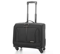 Aerolite Rolling Padded Laptop Case Bag 4 Wheels - Fits up to 15.6", Overnight Trolley Business Hand Cabin Luggage Case easyJet Plus/Flexi/Up Front/Extra Legroom, British Airways & Jet2 Approved Black