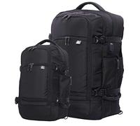 Aerolite Rucksack Set - 55x35x20cm 39L Luggage Backpack, Fits 15" Laptop + 40x20x25 Ryanair Max Size Rucksack Shoulder Flight Bag