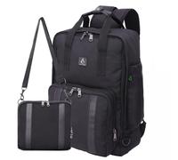 Aerolite Ryanair 20L Under Seat Backpack with Removable Pouch | Ryanair & Wizz Air Size Carry On Hand Cabin Luggage Backpack Bags , Fits 40x30x20 , Removable Small Carry Pouch (Black)