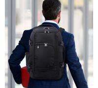 Aerolite Ryanair Approved Cabin Backpack Black, 40X20X25Cm, Lightweight, Usb Charging, Rfid Pocket, Ykk Zippers