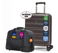 Aerolite Ryanair & Wizz Air Cabin Luggage Set - 55x40x20cm Expandable to 55x40x23cm ABS-Polycarbonate Hard Shell Suitcase with 8 Spinner Wheels & TSA