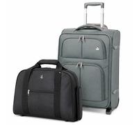 Aerolite Ryanair & Wizz Air Cabin Luggage Set - 55x40x20cm Expandable to 55x40x23cm Soft Shell Suitcase with TSA Lock & 2 Wheels + 40x30x20cm Undersea