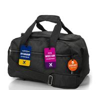 Aerolite Premium Ryanair & Wizz Air Under Seat Cabin Bag - Foldable Lightweight Carry On Hand Cabin Luggage Underseat Flight Travel Holdall Bag Fits Ryanair Cabin Bags 40x30x20 Black