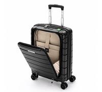 Aerolite Smart Cabin Suitcase with Front Laptop & Tablet Compartment, Expandable 55x40x20 to 55x40x23cm, YKK Zips, Silvadur® Antimicrobial, TSA Lock,
