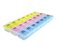 Aeromdale 7 Day Pill Medicine Vitamin Organizer, Three-A-Day Weekly Pill Box with 21 Compartments