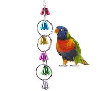 Aeromdale Colourful Ringer Bells Swing Toy for Bird Parrot African Greys Macaw Budgies Parakeet Cockatiels Cockatoo Conure Lovebird Finch Cage Perch (Type B) Swings
