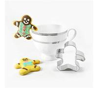 Aeromdale Cookie Cutter Biscuit Cutter Decorating Mould Pastry Baking Tools Stainless Steel Cup Hanging Cookies Mould Mug Gingerbread Man - # A - 1 Pc