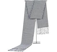 Aeromdale Mens Scarf Winter Cashmere Scarves Warm Cosy Casual Houndstooth Scarf with Tassel Gifts for Men