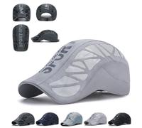 AeroMesh Sport Cap,Ultra-Breathable Performance Mesh Cap for Men,Quick Dry Meshs Stead Hat,20-25 in Adjustable Head Circumference,Lightweight, Quick-Dry, Adjustable Fit (#Medium Gray)