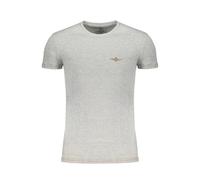 Aeronautica Militare Mens Crew Neck Tshirt Ae31104 - Light Grey Cotton - Size X-Large