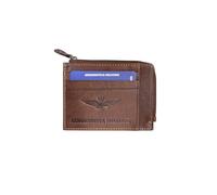 Aeronautica Militare Men's leather wallet AM-153 with pocket with zip closure, several spaces for credit cards. Fighter line...The right combination of elegance and sports, T.moro, Taglia Unica