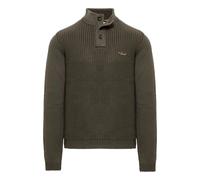 AERONAUTICA MILITARE Mens Turtleneck Sweater With Buttons 100% Cotton Gray